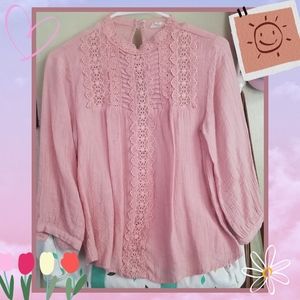 Pink Lace Blouse
